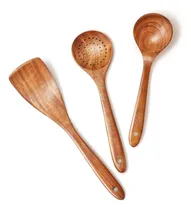 Comprar Juego De 3 Cucharas De Madera Para Cocinar, Utensilios De Co