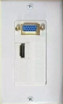 Placa De Pared Con Conectores Cople Vga Y Cople Hdmi