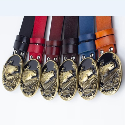 A Hebilla De Vaquero Con Cabeza De Caballo Dorada For Hombre