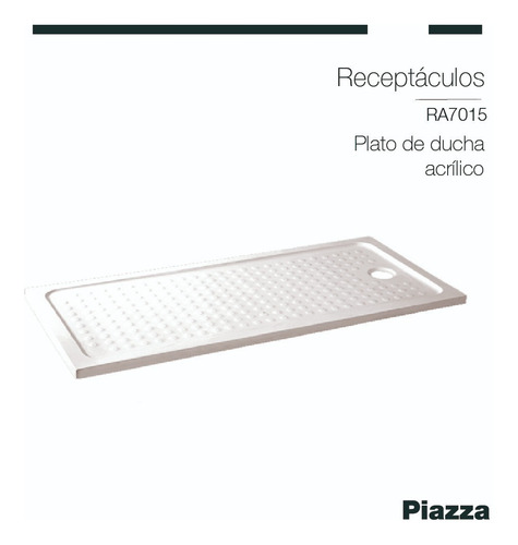 Imagen 2 de 10 de Receptáculo Plato Ducha Acrílico Piazza 150x70 + Sopapa