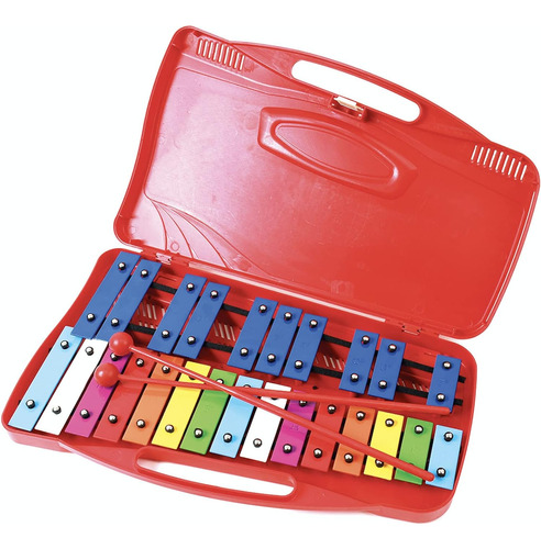 Xilófono Glockenspiel Profesional De Plástico Rojo 25...