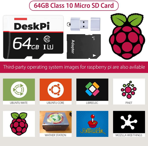 Geeekpi Raspberry Pi 4 4gb Starter Kit - 64gb Edition, Ra...