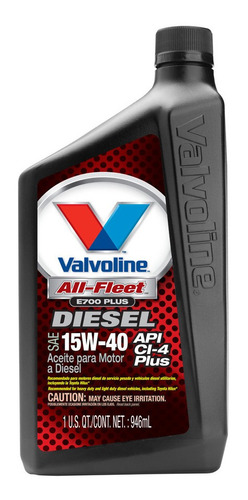 Aceite 15w40 Valvoline Api Ck-4 Diesel All Fleet Plus 946 Ml