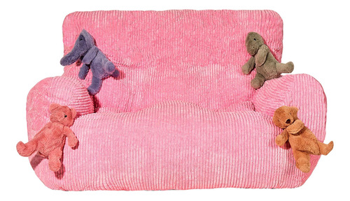 Multpoint Corduroy Love Seat Bean Bag Silla (pink)