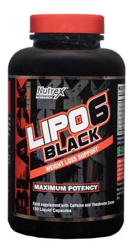 Pre Entrenamiento Nutrex Lipo 6 Black 120 Cápsulas Maxima Po