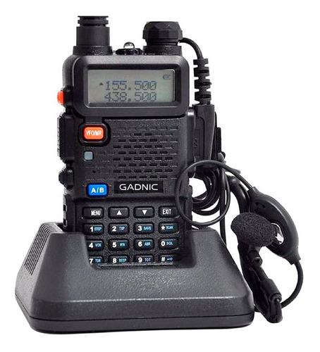 Handy Gadnic Bi-banda Vhf/uhf Batería Recargable Comunicador Color Negro