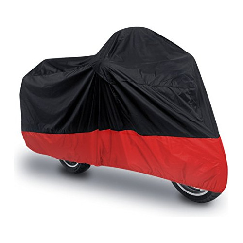 Xl 180t Rain Dust Cubierta Motocicleta Negro + Rojo Pro...