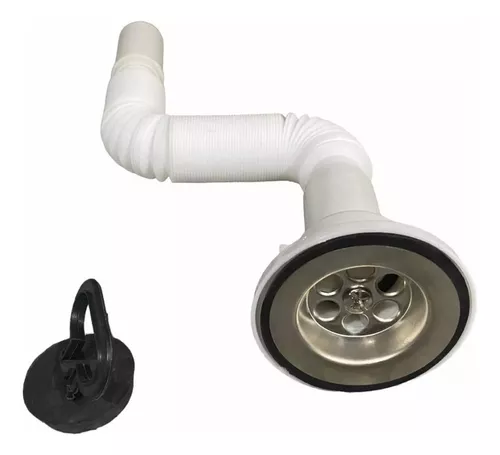 Tubo de desagüe flexible para fregadero, manguera de drenaje, sifón de  plástico para lavabo, trampa de olor, extensi