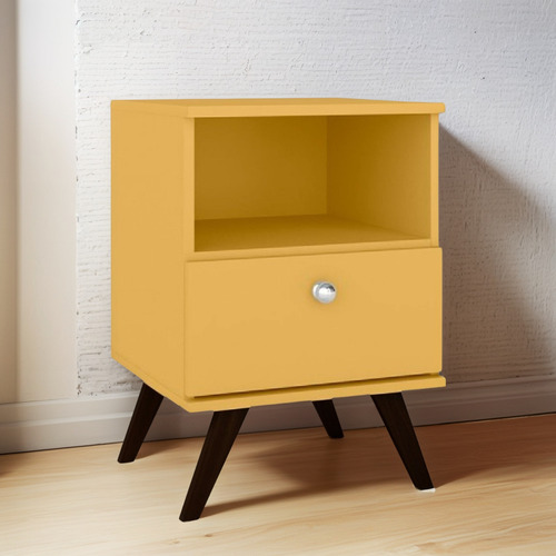 Velador 1 Cajon Retro Amarillo