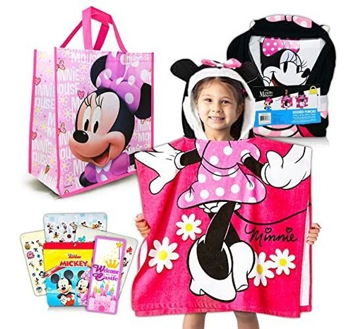 Toalla De Baño Disney Minnie Mouse Hooded Towel Set For Kid