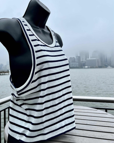 Gap Blusa Project Cropped Stripe Rib Tank Top Rayas Tirantes