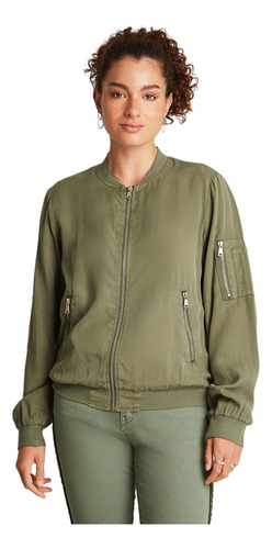 Chaqueta Bomber Curvi Lyocell Mujer Verde