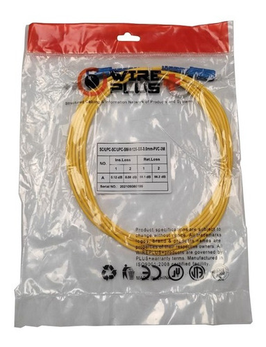 Patch Cord Fibra Óptica Sc/upc - Sc/upc De 3 Metros Wireplus