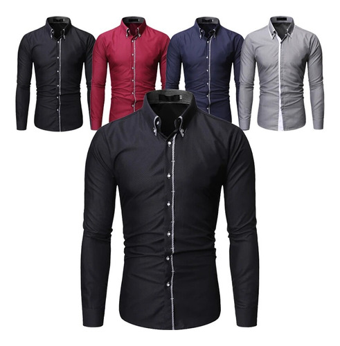 Camisas Con Botones Para Hombre, Camisas Casuales De Manga L