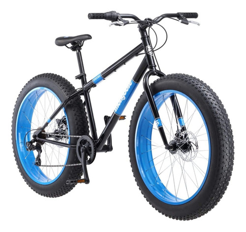 Bicicleta fat bike Mongoose Dolomite R26 7v freno disco hidráulico color negro/azul