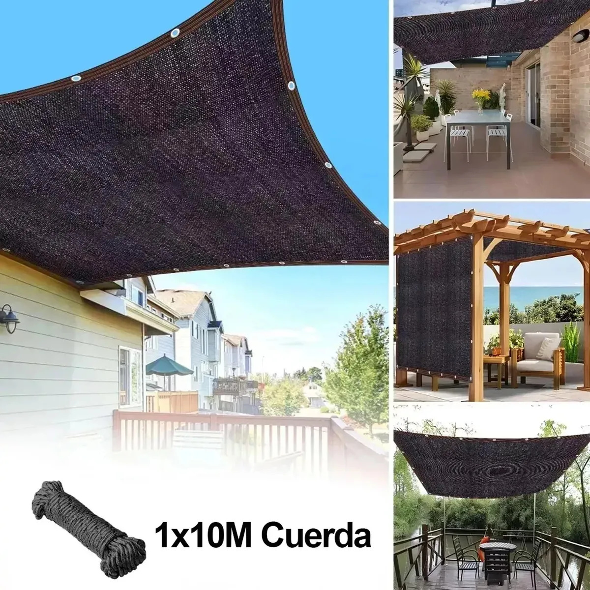 Malla Sombra Reforzada de 3x4m con 90% de Protección UV para Jardín