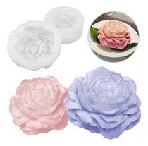 Comprar 2pzs Molde De Silicón Flores Peonia Para Hacer Velas Jabones