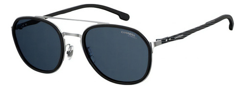 Óculos de sol Carrera 8033/GS armação de metal cor paládio/preto, lente azul de policarbonato clássica, haste paládio/preto de metal