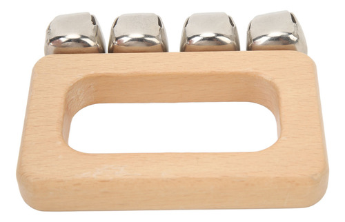 Jingle Metálico Rectangular De Madera Handle Bells Dance Han