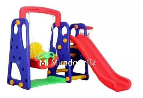 Juegos Recreativo Para Niños 3 En 1 Basquet Tobogan Columpio