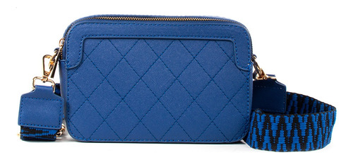 Bolso Tipo Bandolera Color Azul Texturizado, 102791