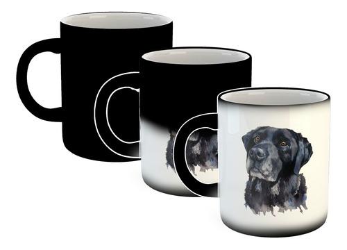 Taza Magica Perro Labrador Chocolate Watercolor