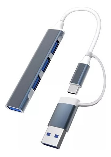 Hub Usb C + 3.0 A Usb Adaptador Convertidor 4 En 1 Puertos