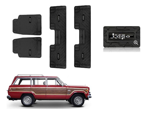 Tapetes 3 Filas Bt Logo Jeep Wagonner 1984 A 1989 1990 1991