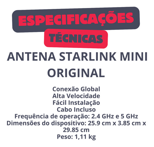 Starlink Mini Com Cabo P/ Carregar No Carro Produto Original