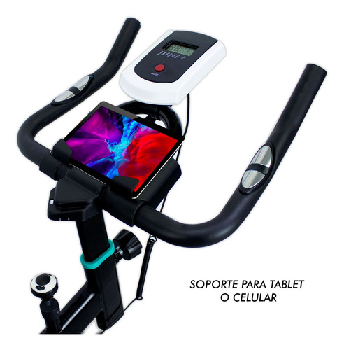 Imagen 3 de 10 de Bicicleta Spinning Fija Profesional Regulable Pulsómetro