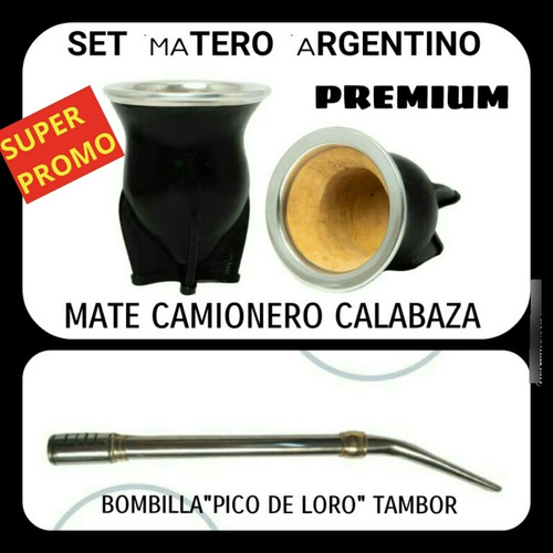 Promo Premium ! Mate Camionero Calabaza+bombilla Pico Loro 