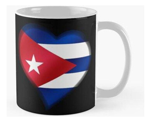 Taza Bandera Cubana - Cuba - Corazón Calidad Premium