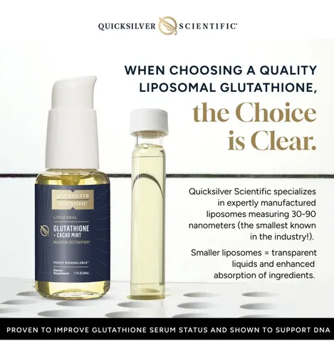 quicksilver scientific glutathione+ cacao mint Glutation Liposomal Lemon 50 Ml Liposomal Glutathione + Cacao Mint,