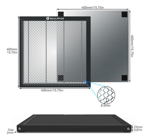 Grabador Láser Sculpfun Sf-a9 20w+3 En 1 Rodillo+panel