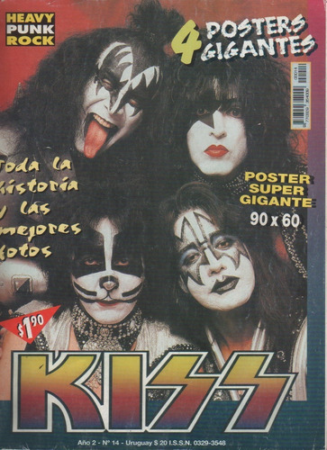 4 Posters Gigante De ** Kiss ** Heavy Rock  90 X 60 Año 1999