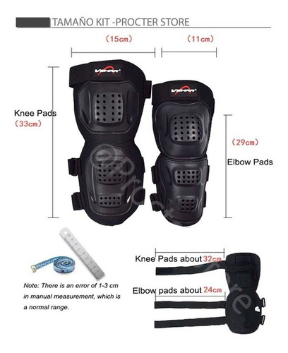 Imagen 3 de 6 de Rodilleras + Coderas Vemar Para Deportes Moto Kit Proteccion