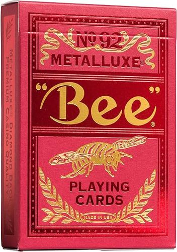 Bee Metalluxe Naipes De Papel De Aluminio Rojo Índice