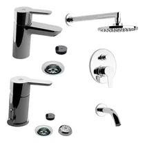 Comprar Combo Griferías Fv Puelo Lavatorio Bidet Ducha Monocomando
