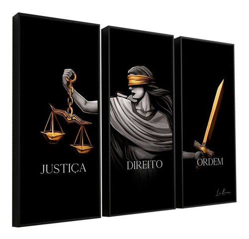 Quadro Justiça, Ordem E Direito | 135x90 Moldura + Vidro