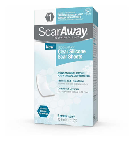 Scaraway, Láminas De Silicona Transparente Para Cicatrices,