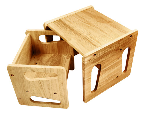 Montessori Juego De Mesa Y Silla De Destete  Mesa De Mad.