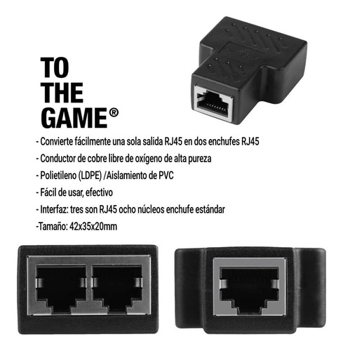 Imagen 3 de 3 de Union Rj45 Hembra Hembra Utp Cat5 Cat6 Empalme X Unidad