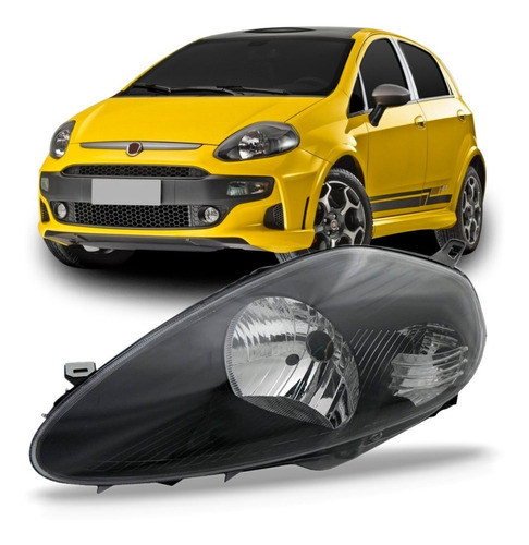 Farol Punto 2007/2012 Elétrico Máscara Negra Soquete Oval