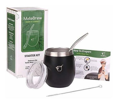 Mate De Acero Inoxidable 0.23 Litros Tapa Bombilla Limpiador