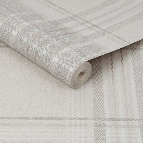 Papel Tapiz Vittorio Rhea Plaid 0.52x10 Mts Taupe
