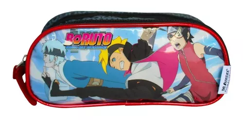 Kit Mochila Escolar Boruto Naruto Infantil de Carrinho Rodinhas