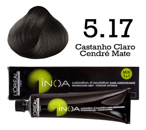 Tonos de color de cabello Inoa | L'Oréal Tom 5.17 Light Brown Cendré Mate