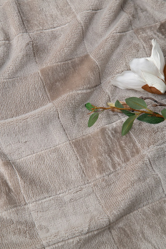 Frazada Twin Flannel Fleece Jacquard Cuadrille Suave Palette