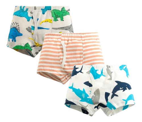 Pack De 3 Boxer Cortos  Niños 100 % Algodon