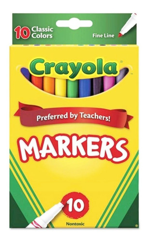 Marcadores Crayola Colores Clásicos Punta Fina X10  Febo